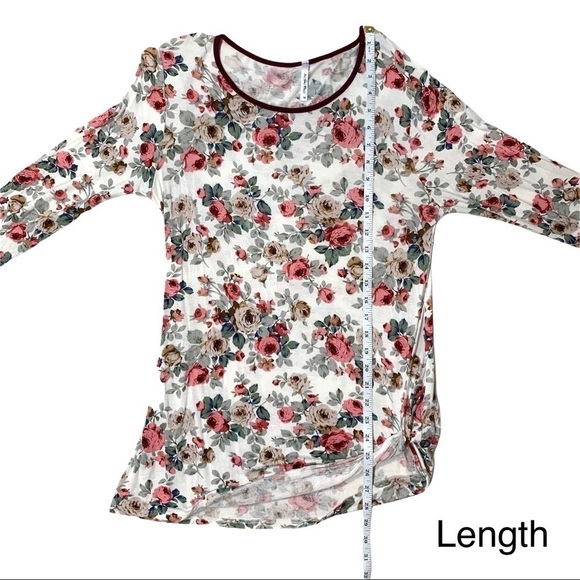FINAL Acting Pro Multicolor Spring Floral Print 3/4 Sleeve Blouse Top Shirt M - Picture 12 of 14